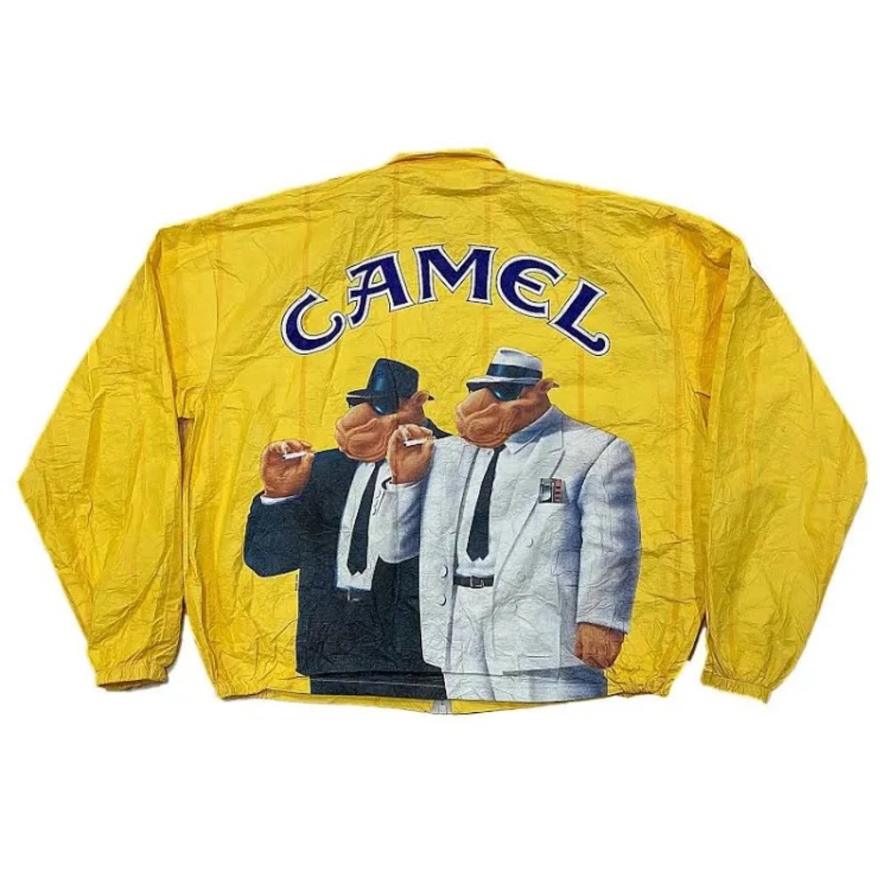 Vintage Camel Paper Jacket 1992 Joe Camel Cigarettes promotional windbreaker xl